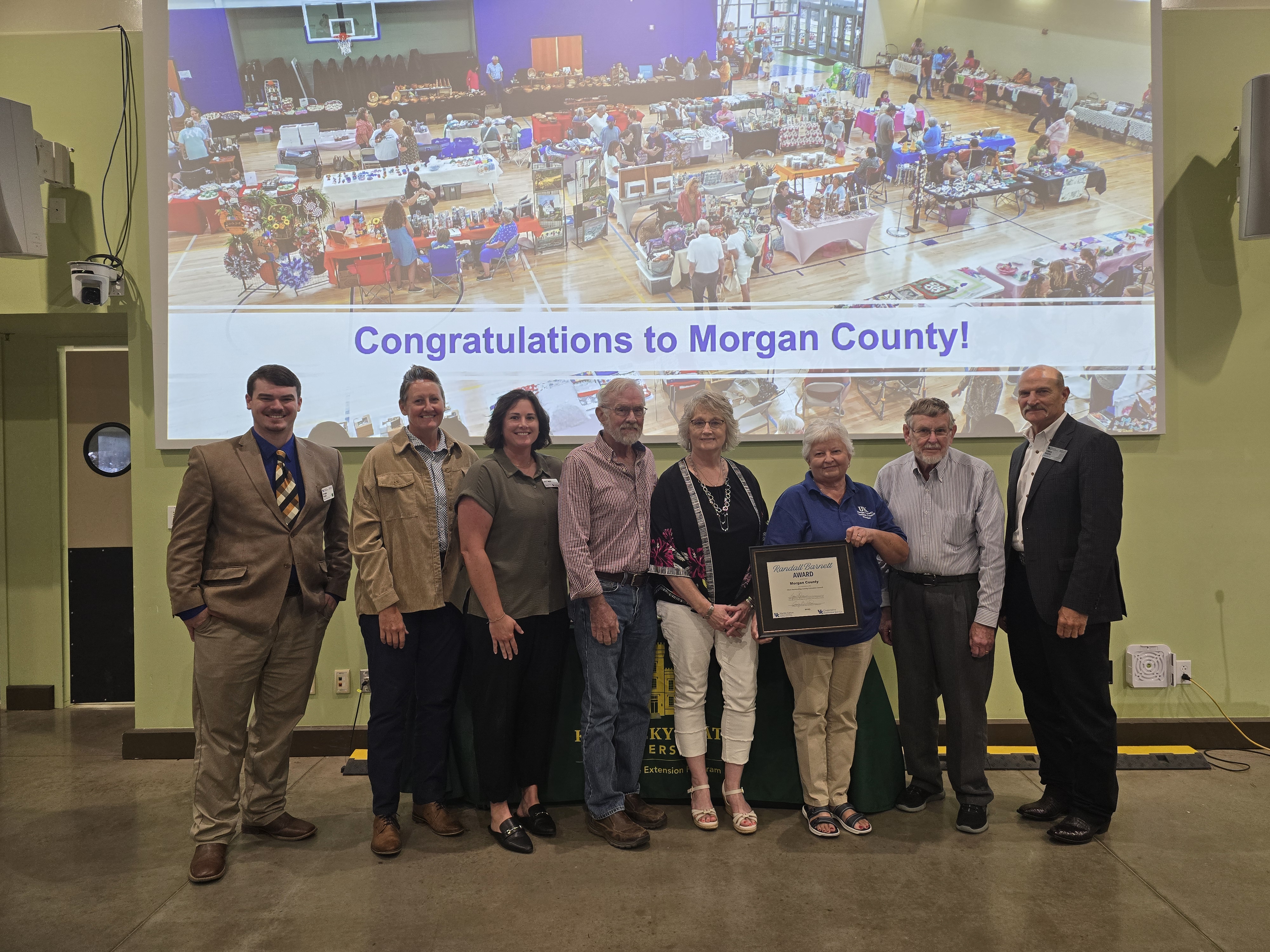 Photo of Morgan County Extension Council representatives receiving 2025 Randall Barnett Award